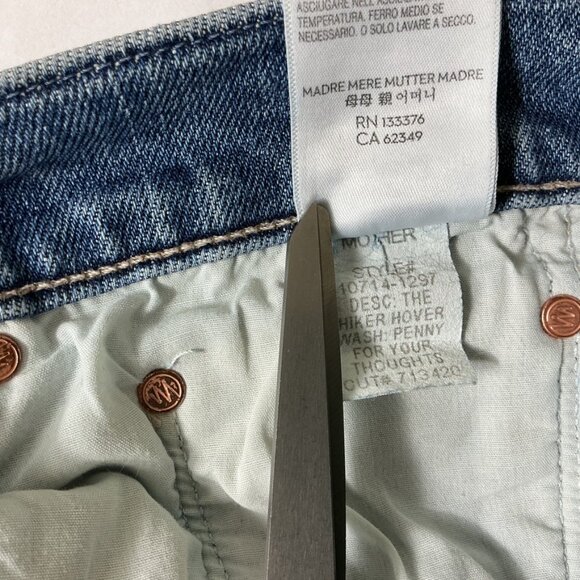 Mother The Hiker Hover Penny For Your Thoughts Slim Straight Leg Jeans 32 - Picture 7 of 7